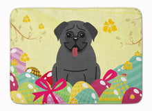Load image into Gallery viewer, Easter Eggs Pug Black Machine Washable Memory Foam Mat BB6006RUG