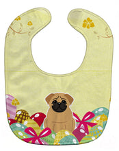Load image into Gallery viewer, Easter Eggs Pug Brown Baby Bib BB6007BIB
