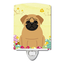 Load image into Gallery viewer, Easter Eggs Pug Brown Ceramic Night Light BB6007CNL