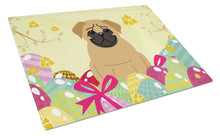 Load image into Gallery viewer, Easter Eggs Pug Brown Glass Cutting Boards – Durable, Decorative Kitchen Art Large BB6007LCB