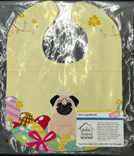 Load image into Gallery viewer, Easter Eggs Pug Fawn Baby Bib BB6008BIB