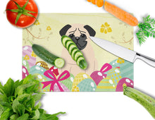 Load image into Gallery viewer, Easter Eggs Pug Fawn Glass Cutting Boards – Durable, Decorative Kitchen Art Large BB6008LCB