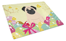 Load image into Gallery viewer, Easter Eggs Pug Fawn Glass Cutting Boards – Durable, Decorative Kitchen Art Large BB6008LCB