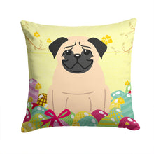Load image into Gallery viewer, Easter Eggs Pug Fawn Throw Pillow - 14x14 Decorative Pillow – Art for Your Home &amp; Patio BB6008PW1414