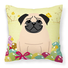 Load image into Gallery viewer, Easter Eggs Pug Fawn Fabric Decorative Pillow BB6008PW1818