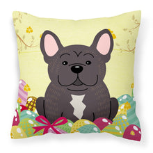Load image into Gallery viewer, Easter Eggs French Bulldog Brindle Fabric Decorative Pillow BB6009PW1818