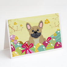 Load image into Gallery viewer, Easter Eggs French Bulldog Cream Greeting Cards -  Blank Note Cards – 8-Pack of Artist-Designed Cards with Envelopes