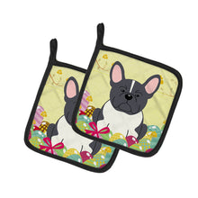 Load image into Gallery viewer, Easter Eggs French Bulldog Black White Pot Holders - Set of 2 - Heat-Resistant Kitchen Essentials BB6012PTHD