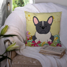 Load image into Gallery viewer, Easter Eggs French Bulldog Black White Throw Pillow - 14x14 Decorative Pillow – Art for Your Home &amp; Patio BB6012PW1414