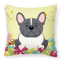 Load image into Gallery viewer, Easter Eggs French Bulldog Black White Fabric Decorative Pillow BB6012PW1818