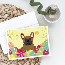 Load image into Gallery viewer, Easter Eggs French Bulldog Brown Greeting Cards -  Blank Note Cards – 8-Pack of Artist-Designed Cards with Envelopes