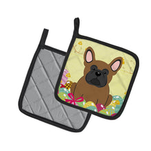 Load image into Gallery viewer, Easter Eggs French Bulldog Brown Pot Holders - Set of 2 - Heat-Resistant Kitchen Essentials BB6013PTHD