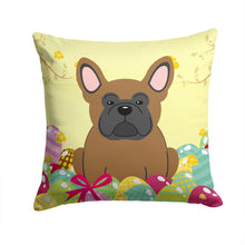 Load image into Gallery viewer, Easter Eggs French Bulldog Brown Throw Pillow - 14x14 Decorative Pillow – Art for Your Home &amp; Patio BB6013PW1414