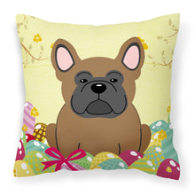 Load image into Gallery viewer, Easter Eggs French Bulldog Brown Fabric Decorative Pillow BB6013PW1818
