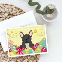 Load image into Gallery viewer, Easter Eggs French Bulldog Black Greeting Cards -  Blank Note Cards – 8-Pack of Artist-Designed Cards with Envelopes
