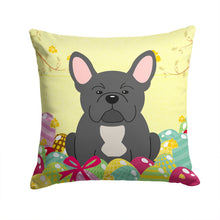 Load image into Gallery viewer, Easter Eggs French Bulldog Black Throw Pillow - 14x14 Decorative Pillow – Art for Your Home &amp; Patio BB6014PW1414