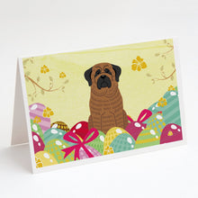 Load image into Gallery viewer, Easter Eggs Mastiff Brindle Greeting Cards -  Blank Note Cards – 8-Pack of Artist-Designed Cards with Envelopes