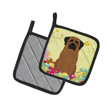 Load image into Gallery viewer, Easter Eggs Mastiff Brindle Pot Holders - Set of 2 - Heat-Resistant Kitchen Essentials BB6015PTHD