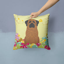 Load image into Gallery viewer, Easter Eggs Mastiff Brindle Throw Pillow - 14x14 Decorative Pillow – Art for Your Home &amp; Patio BB6015PW1414