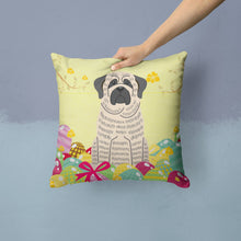 Load image into Gallery viewer, Easter Eggs Mastiff Brindle White Throw Pillow - 14x14 Decorative Pillow – Art for Your Home &amp; Patio BB6016PW1414