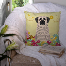 Load image into Gallery viewer, Easter Eggs Mastiff Brindle White Throw Pillow - 14x14 Decorative Pillow – Art for Your Home &amp; Patio BB6016PW1414