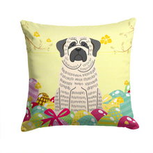 Load image into Gallery viewer, Easter Eggs Mastiff Brindle White Throw Pillow - 14x14 Decorative Pillow – Art for Your Home &amp; Patio BB6016PW1414