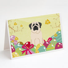 Load image into Gallery viewer, Easter Eggs Mastiff White Greeting Cards -  Blank Note Cards – 8-Pack of Artist-Designed Cards with Envelopes