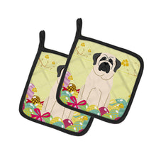 Load image into Gallery viewer, Easter Eggs Mastiff White Pot Holders - Set of 2 - Heat-Resistant Kitchen Essentials BB6017PTHD