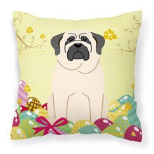 Load image into Gallery viewer, Easter Eggs Mastiff White Fabric Decorative Pillow BB6017PW1818