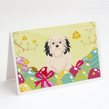 Load image into Gallery viewer, Easter Eggs Lowchen Greeting Cards -  Blank Note Cards – 8-Pack of Artist-Designed Cards with Envelopes