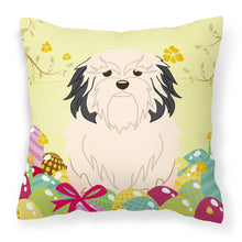 Load image into Gallery viewer, Easter Eggs Lowchen Fabric Decorative Pillow BB6019PW1818