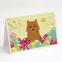 Load image into Gallery viewer, Easter Eggs Norwich Terrier Greeting Cards -  Blank Note Cards – 8-Pack of Artist-Designed Cards with Envelopes