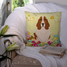 Load image into Gallery viewer, Easter Eggs Basset Hound Throw Pillow - 14x14 Decorative Pillow – Art for Your Home &amp; Patio BB6021PW1414