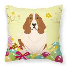 Load image into Gallery viewer, Easter Eggs Basset Hound Fabric Decorative Pillow BB6021PW1818