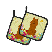 Load image into Gallery viewer, Easter Eggs Karelian Bear Dog Pot Holders - Set of 2 - Heat-Resistant Kitchen Essentials BB6022PTHD