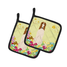 Load image into Gallery viewer, Easter Eggs Borzoi Pot Holders - Set of 2 - Heat-Resistant Kitchen Essentials BB6023PTHD