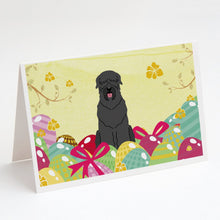 Load image into Gallery viewer, Easter Eggs Black Russian Terrier Greeting Cards -  Blank Note Cards – 8-Pack of Artist-Designed Cards with Envelopes