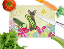 Load image into Gallery viewer, Easter Eggs Manchester Terrier Glass Cutting Boards – Durable, Decorative Kitchen Art Large BB6028LCB
