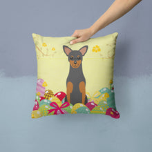 Load image into Gallery viewer, Easter Eggs Manchester Terrier Throw Pillow - 14x14 Decorative Pillow – Art for Your Home &amp; Patio BB6028PW1414
