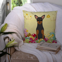 Load image into Gallery viewer, Easter Eggs Manchester Terrier Throw Pillow - 14x14 Decorative Pillow – Art for Your Home &amp; Patio BB6028PW1414
