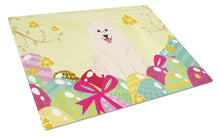 Load image into Gallery viewer, Easter Eggs Samoyed Glass Cutting Boards – Durable, Decorative Kitchen Art Large BB6030LCB