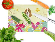 Load image into Gallery viewer, Easter Eggs Russian Spaniel Glass Cutting Boards – Durable, Decorative Kitchen Art Large BB6031LCB