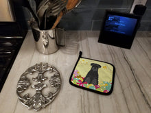 Load image into Gallery viewer, Easter Eggs Standard Schnauzer Black Pot Holders - Set of 2 - Heat-Resistant Kitchen Essentials BB6032PTHD