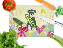 Load image into Gallery viewer, Easter Eggs Standard Schnauzer Salt and Pepper Glass Cutting Boards – Durable, Decorative Kitchen Art Large BB6033LCB