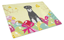 Load image into Gallery viewer, Easter Eggs Standard Schnauzer Salt and Pepper Glass Cutting Boards – Durable, Decorative Kitchen Art Large BB6033LCB