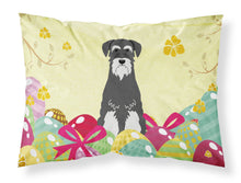 Load image into Gallery viewer, Easter Eggs Standard Schnauzer Salt and Pepper Fabric Standard Pillowcase – Artistic Decorative Front, White Back BB6033PILLOWCASE