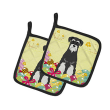 Load image into Gallery viewer, Easter Eggs Standard Schnauzer Salt and Pepper Pot Holders - Set of 2 - Heat-Resistant Kitchen Essentials BB6033PTHD