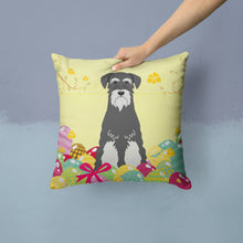Load image into Gallery viewer, Easter Eggs Standard Schnauzer Salt and Pepper Throw Pillow - 14x14 Decorative Pillow – Art for Your Home &amp; Patio BB6033PW1414