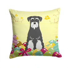 Load image into Gallery viewer, Easter Eggs Standard Schnauzer Salt and Pepper Throw Pillow - 14x14 Decorative Pillow – Art for Your Home &amp; Patio BB6033PW1414