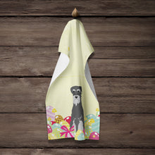 Load image into Gallery viewer, Easter Eggs Standard Schnauzer Black Grey Kitchen Towel – Artistic Dish Towel for Everyday Use BB6034KTWL